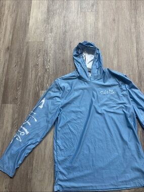 Salt Life Men's Blue Hooded Performance Sun Shirt. This is a knock off